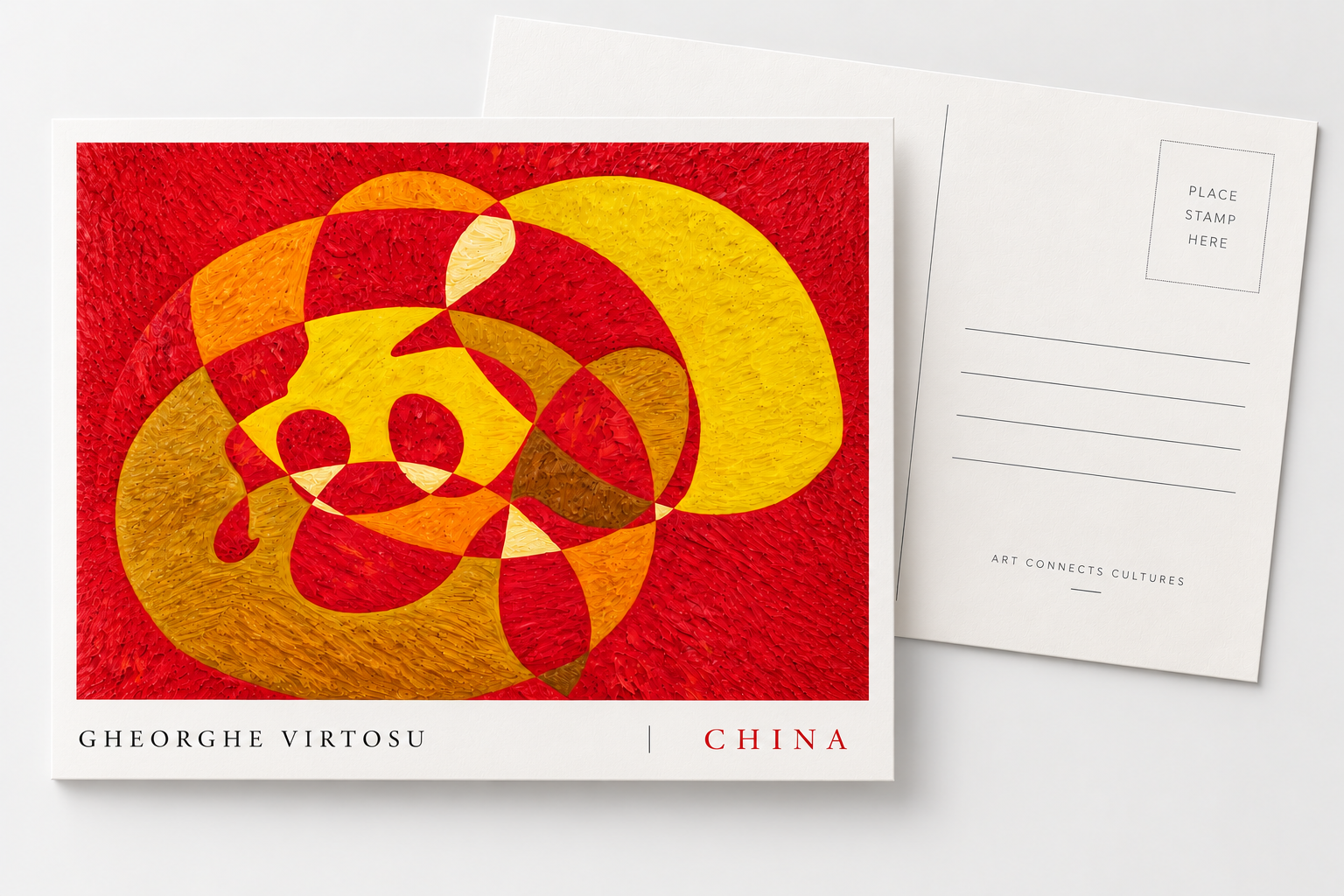 China artwork by Gheorghe Virtosu reproduced as an art postcard
