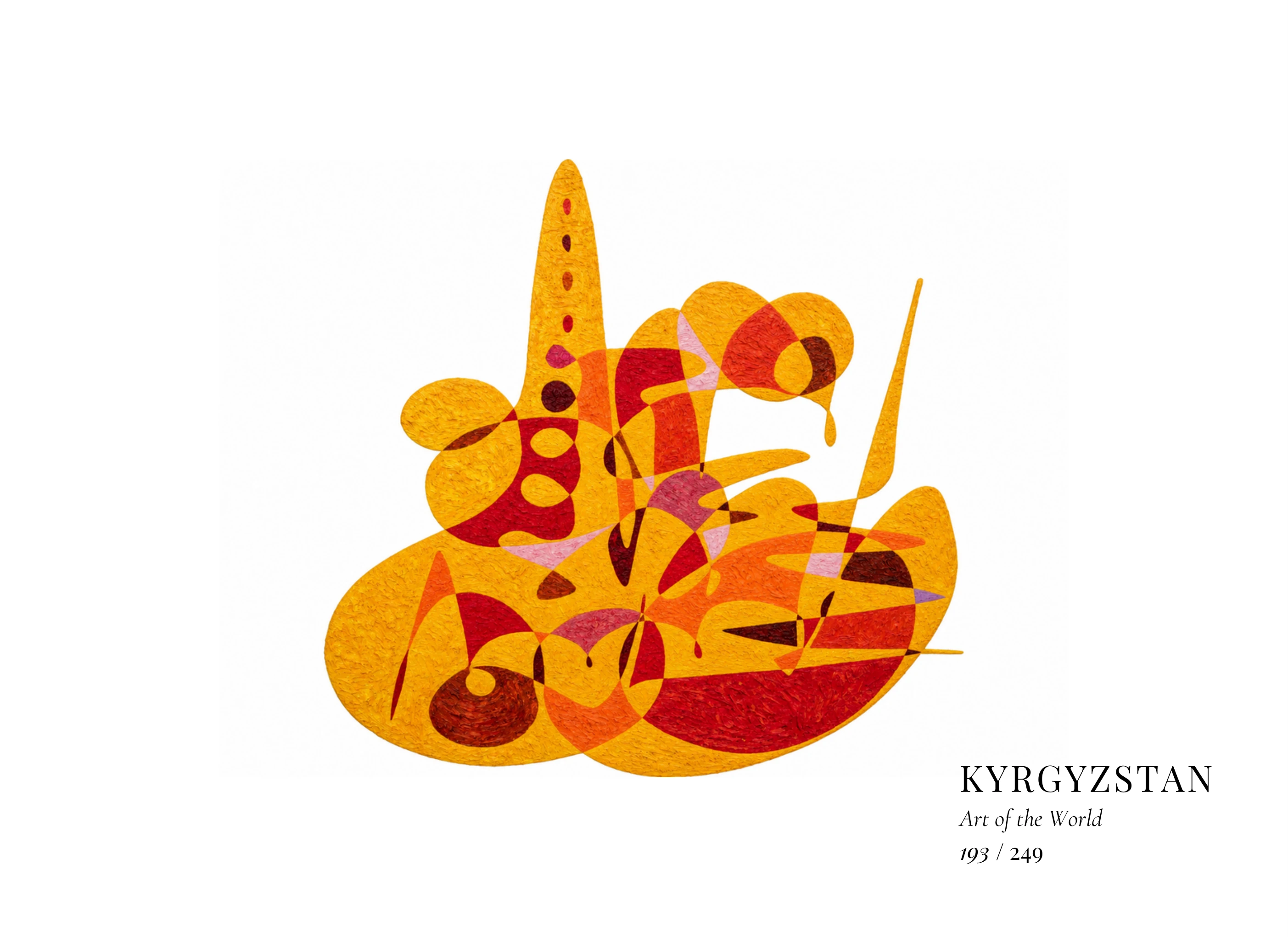 Kyrgyzstan artwork by Gheorghe Virtosu from the Art of the World series