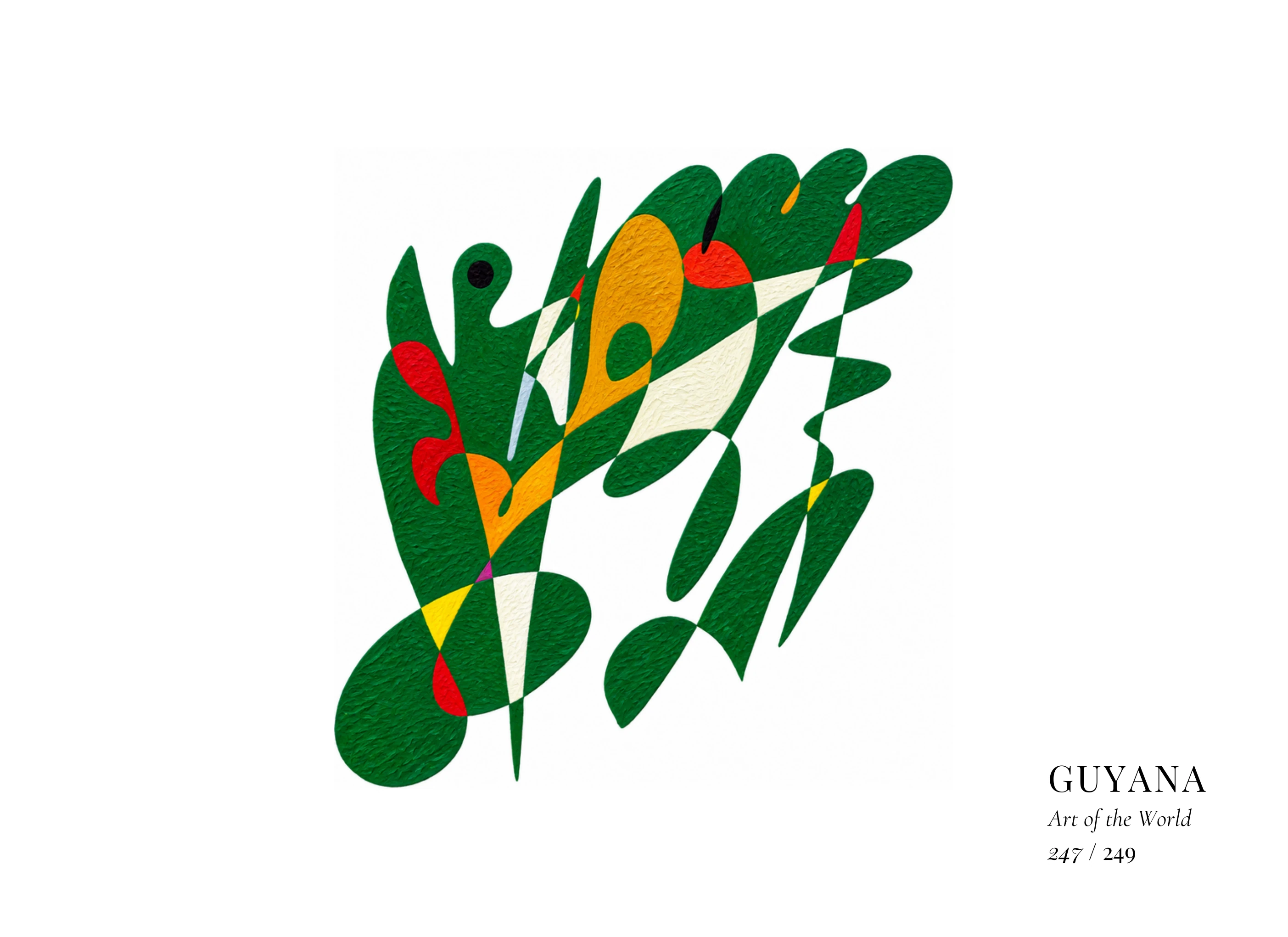 Guyana artwork by Gheorghe Virtosu from the Art of the World series