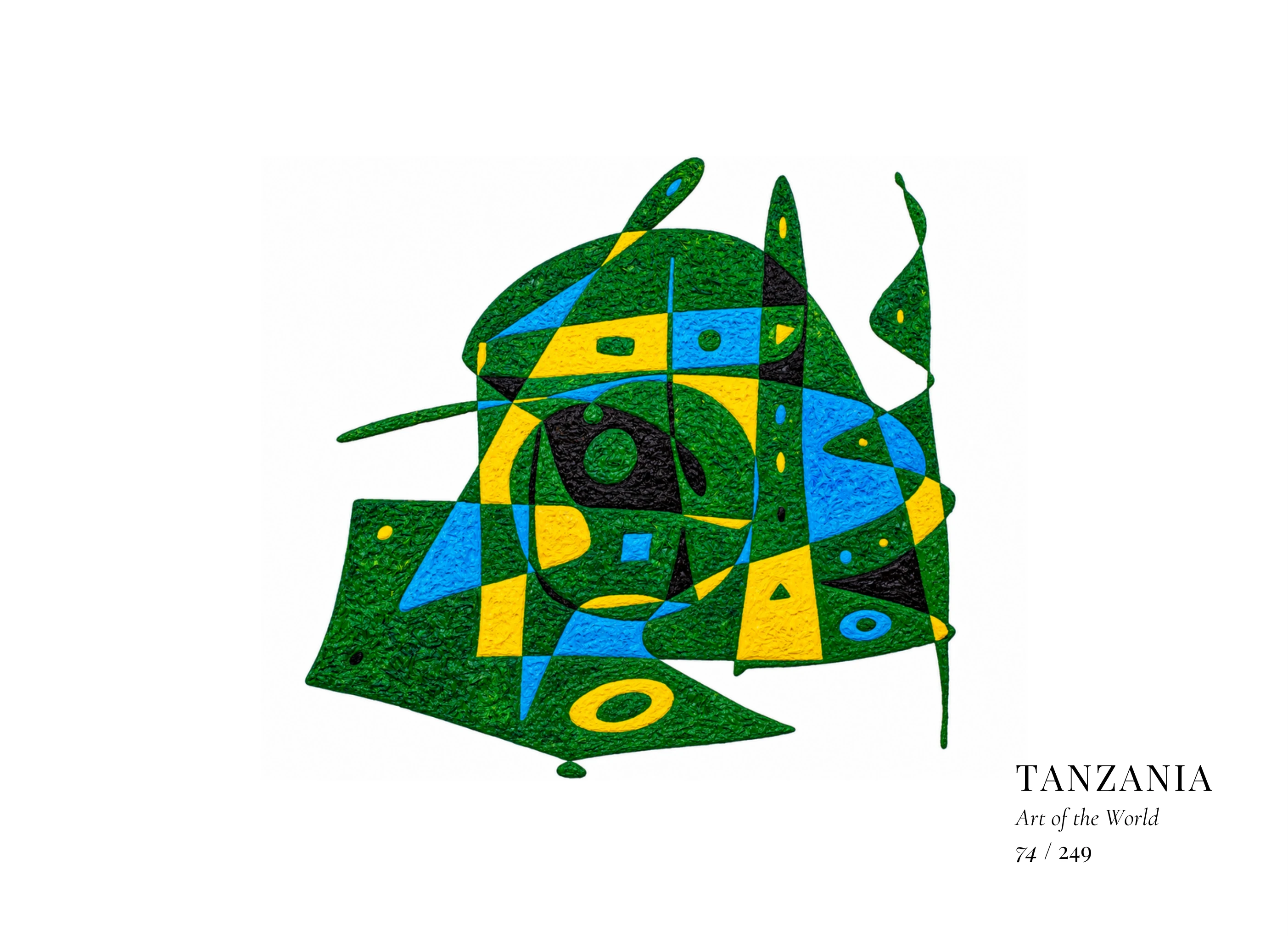 Tanzania artwork by Gheorghe Virtosu from the Art of the World series