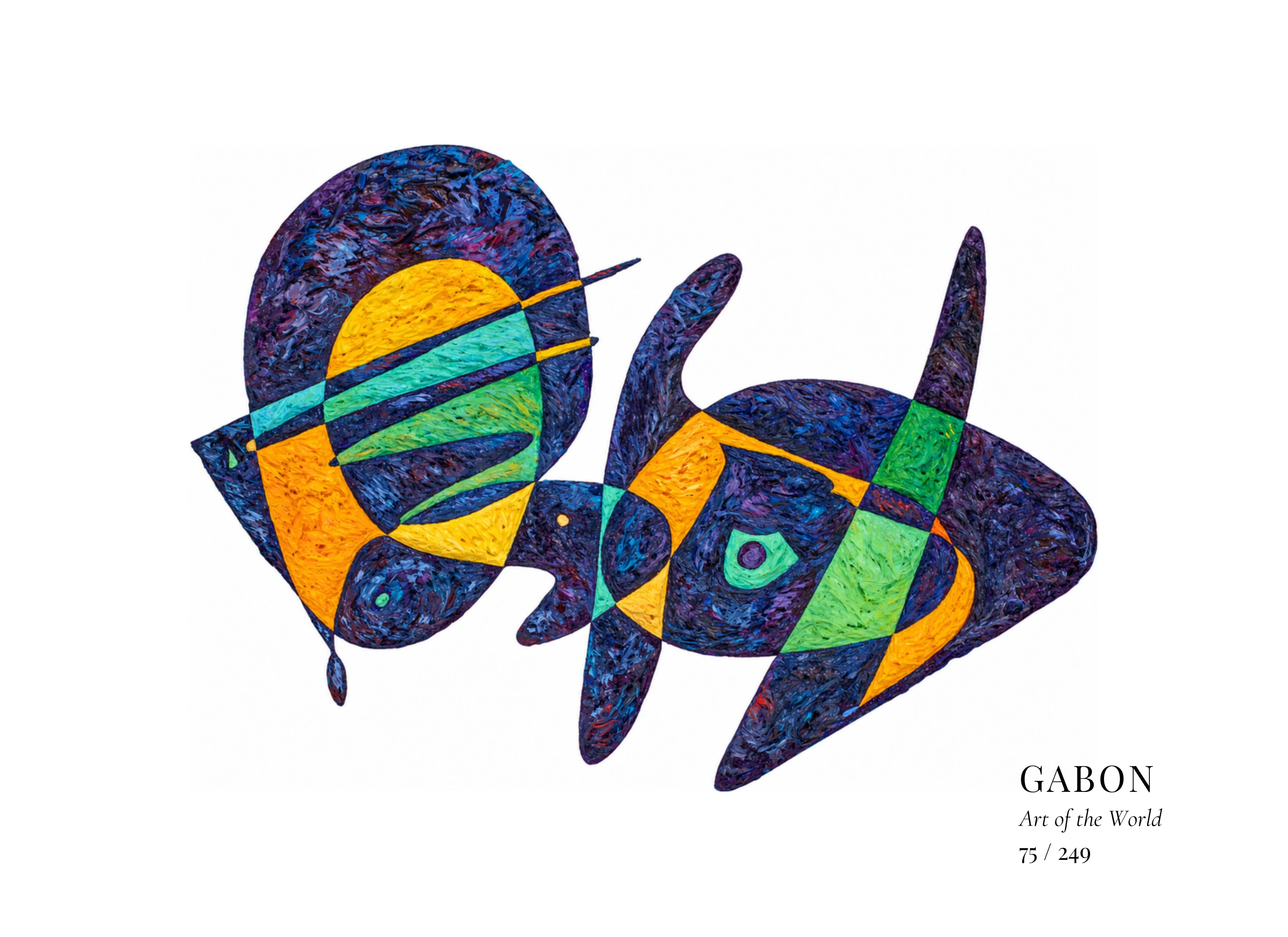 Gabon artwork by Gheorghe Virtosu from the Art of the World series
