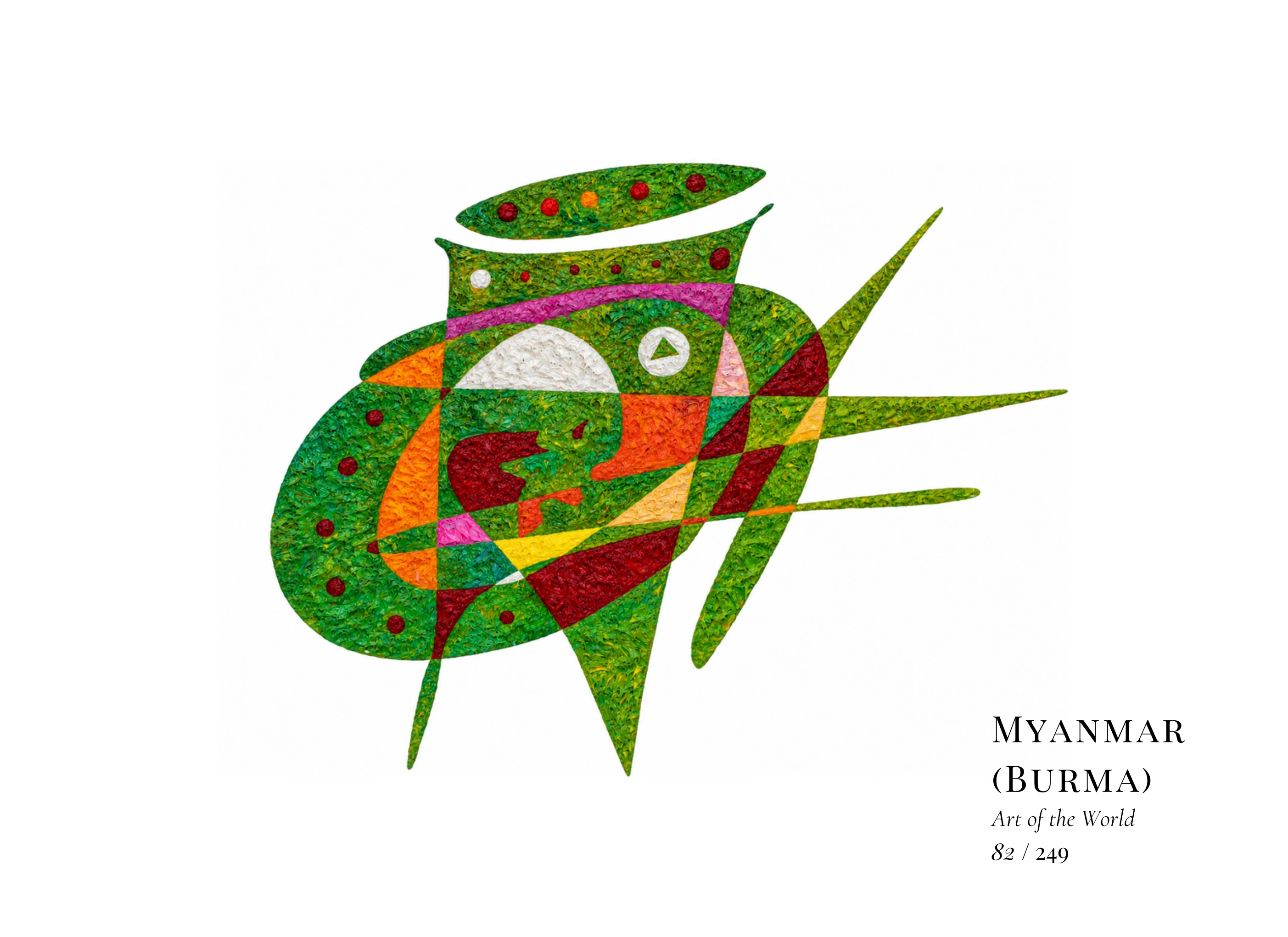 Myanmar (Burma) artwork by Gheorghe Virtosu from the Art of the World series
