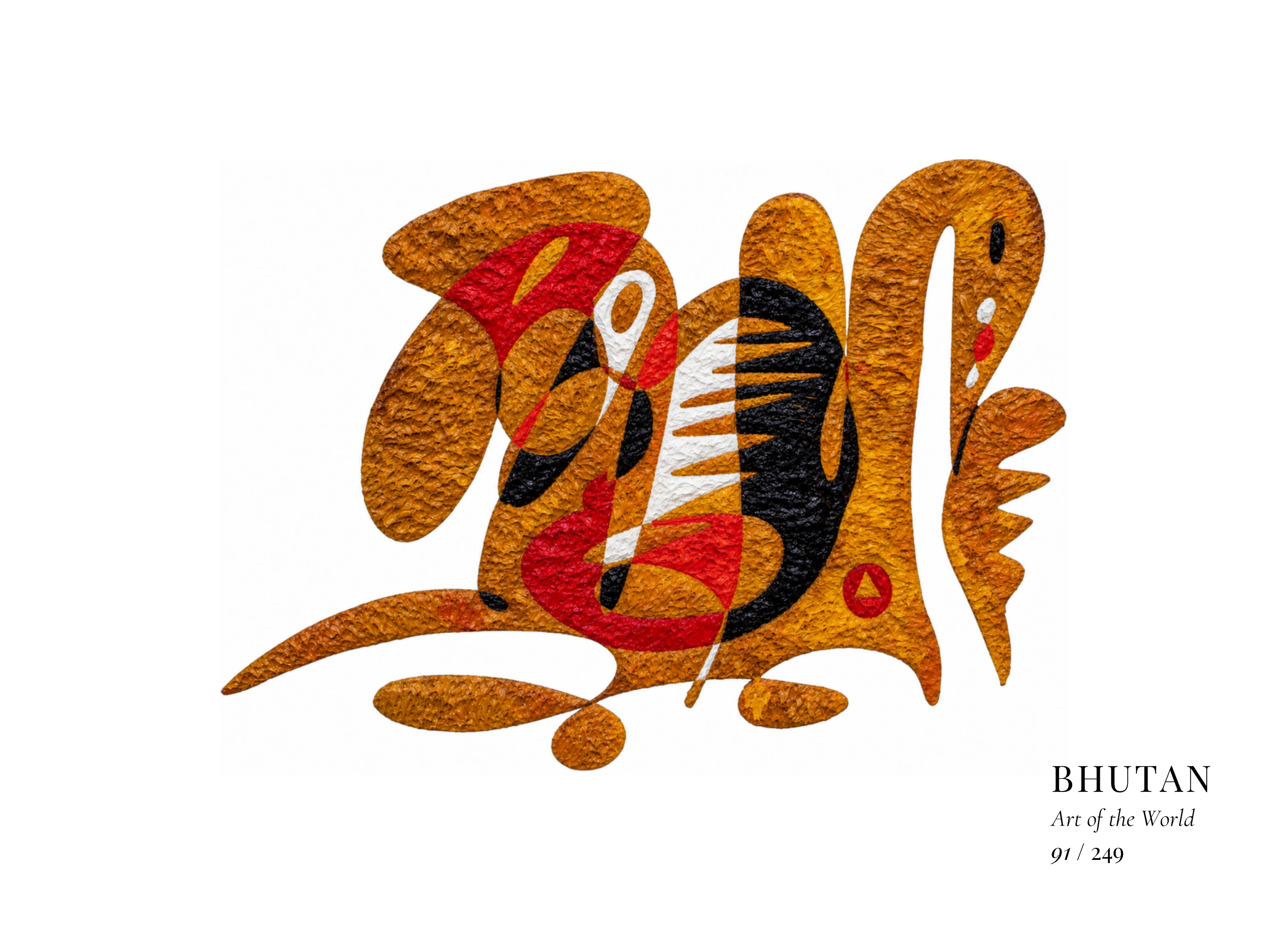 Bhutan artwork by Gheorghe Virtosu from the Art of the World series