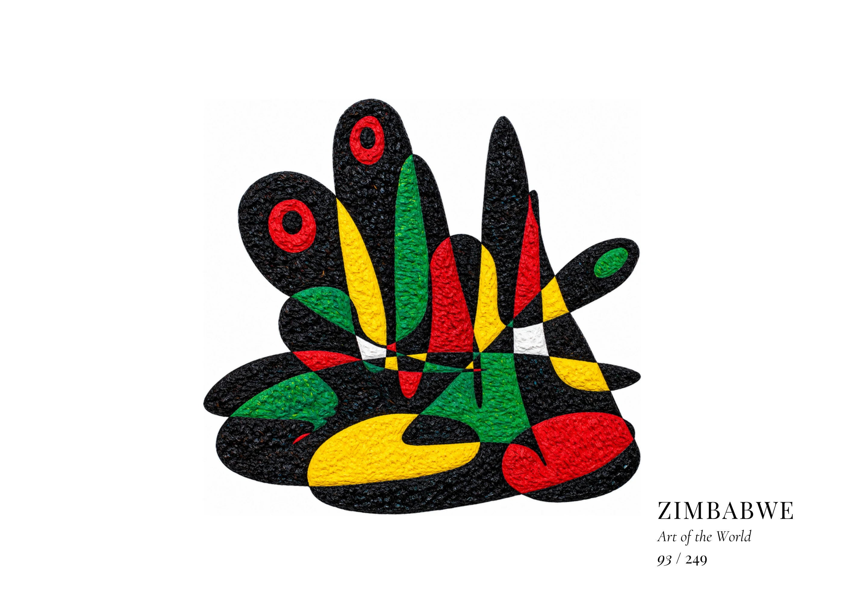 Zimbabwe artwork by Gheorghe Virtosu from the Art of the World series